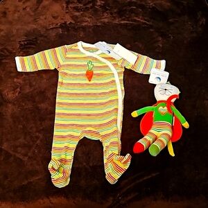 NWT Under The Nile 2pc Sleeper and Cat Doll.  Organic Cotton.